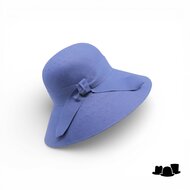 jos van dijck brede rand hoed viola cellulose blauw