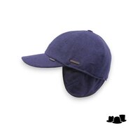 hatland baseball cap met oorklep ruston wol sympatex blauw
