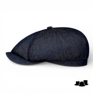 stetson newsboy cap hatteras slim fit sustainable denim dark blue