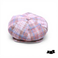 city sport ballonpet linnen tartan multicolour peach
