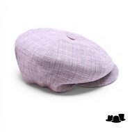 city sport ballonpet linnenmix tartan gemeleerd taupe blauw