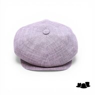 city sport ballonpet linnenmix tartan gemeleerd taupe blauw