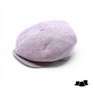 city sport ballonpet linnenmix tartan gemeleerd taupe blauw