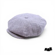 city sport 420 ballonpet linnenmix blok ruit grijs