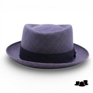 vintimilla pork pie panama denim blauw