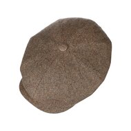 stetson hatteras newsboy cap silk visgraat brown caramel