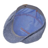 stetson hatteras newsboy cap silk visgraat lichtblauw 