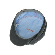 stetson hatteras newsboy cap silk visgraat dark grey 