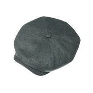 stetson hatteras newsboy cap silk visgraat dark grey 