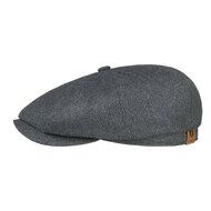 stetson hatteras newsboy cap silk visgraat dark grey 