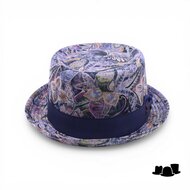 alfonso deste pork pie katoen paisley mood blauw