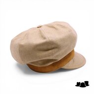 alfonso deste ballonpet krizia zijde en suede licht mosterd