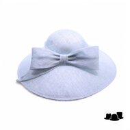 maddox occasion hat 167 ronde bol asymmetric sinamay bow bluebell