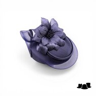 maddox fascinator 179 dopje  sinamay buntal crine navy