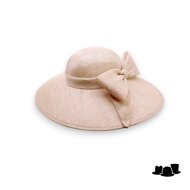 maddox occasion hat 167 ronde bol asymmetric sinamay bow champagne