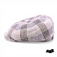 alfonso deste ballonpet kyoto linnenmix ruit beige en bruin