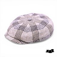 alfonso deste ballonpet kyoto linnenmix ruit beige en bruin