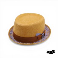 alfonso deste pork pie linen liberty golden brown and blue