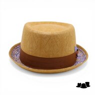 alfonso deste pork pie linen liberty golden brown and blue