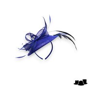 eigen atelier bespoke fascinator disc veren royal blue