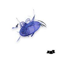eigen atelier bespoke fascinator disc veren royal blue