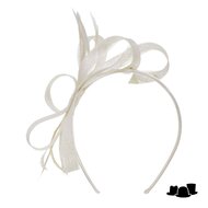 seeberger haarversiering veertjes krullen sinamay white