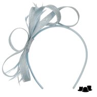 seeberger haarversiering veertjes krullen sinamay light blue