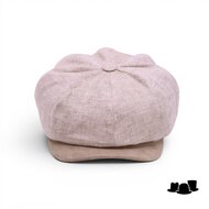 alfonso deste ballonpet sinisa linnen en suede 2 tone beige