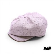 alfonso deste ballonpet sinisa linnen zijde en suede gemeleerd beige en bruin