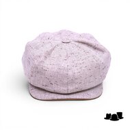 alfonso deste ballonpet sinisa linnen zijde en suede gemeleerd beige en bruin