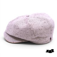 alfonso deste ballonpet sinisa linnen zijde en suede gemeleerd beige en bruin