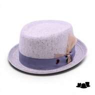 alfonso deste pork pie zijde visgraat lichtblauw