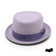 alfonso deste pork pie zijde visgraat lichtblauw