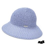 seeberger cloche strik papierstro hemelsblauw