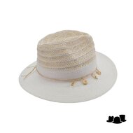 seeberger fedora seashells papierstro wit zand