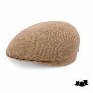 bedacht flatcap vanille crochet raffia naturel