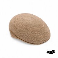 bedacht flatcap vanille crochet raffia naturel