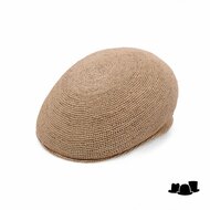 bedacht flatcap vanille crochet raffia naturel
