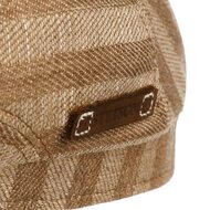 stetson driver ivy cap coffee dyed linen stripe beige