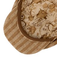 stetson driver ivy cap coffee dyed linen stripe beige