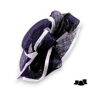 bedacht fascinator bristol matelot strik sinamay zwart wit