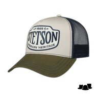 stetson trucker cap western patch navy green grey