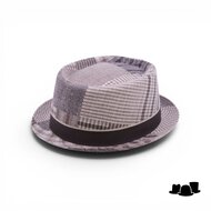 jos van dijck pork pie wol tartan bruin en beige
