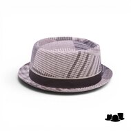 jos van dijck pork pie wol tartan bruin en beige