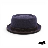 jos van dijck pork pie wol tweed donkerblauw