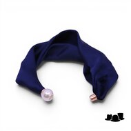 onkar neckerchief click and go satijn donkerblauw