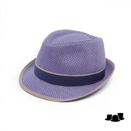 jos van dijck trilby linnenmix dessin blauw en beige