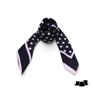 onkar neckerchief satijn polkadots ivory and black