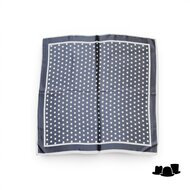 onkar neckerchief satijn polkadots ivory and black