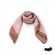 onkar neckerchief geometric satijn brown white